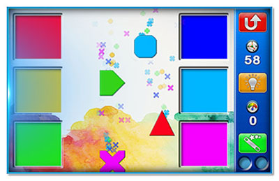 Put the correct shapes in the proper place - click to play