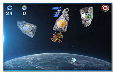 Click and play “Euros in Space”, an interactive learning game
