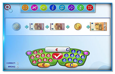 Click to use “Adding Euros with Little Pengu”. an interactive teaching tool.