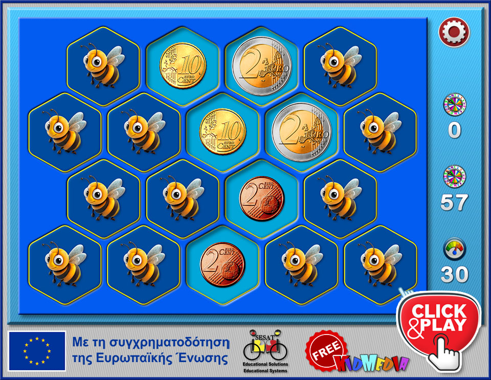 Click and play "Memory Game with Euros"